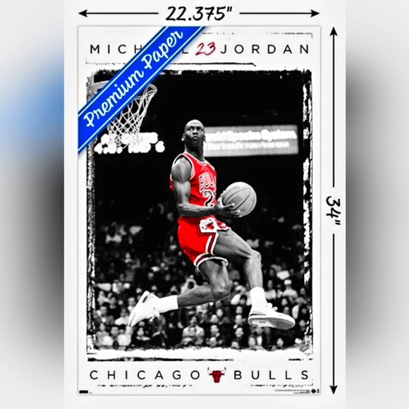 New! Michael Jordan Chicago Bulls - Dunk XL Poster! - Picture 2 of 3